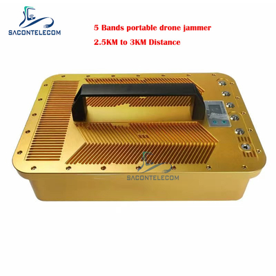 3KM 5 pasm Przenośny Drone Jammer Blocker 900mhz 2.4G GPS1.5G 5.2G 5.8G