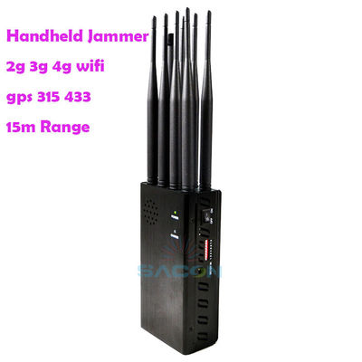Portable WiFi 8 Bands 2G 3G 4G GPS cell signal disruptor