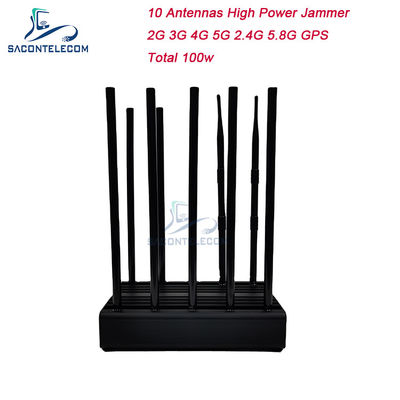 10 anten 100w 80m GPS Jammer pulpitu WiFi 2G 3G 4G 5G