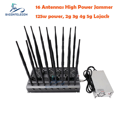 5.8G UMTS Desktopowy zakłócacz sygnału WiFi 16 anten 125w 40m VHF UHF