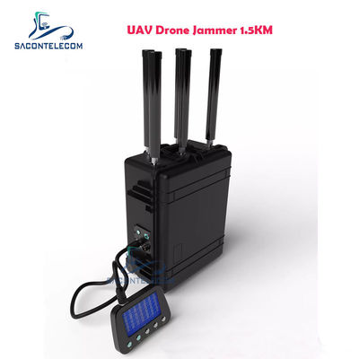 Wodoodporny UAV Drone Signal Jammer IP55 1,5 km Manpack Wbudowana bateria