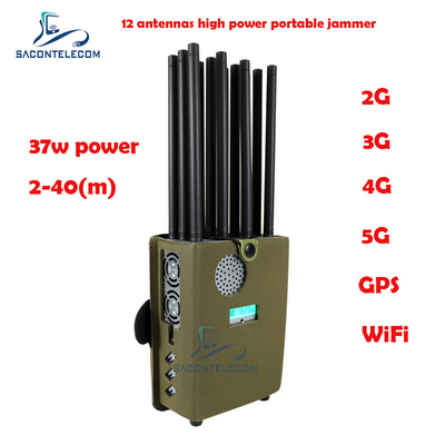 Handheld 2.4g 5.8g Jammer sygnału telefonu komórkowego 12 kanałów GSM CDMA
