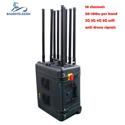 500W wysokiej mocy Manpack Bomb Jammer z 10 antenami i zasięgiem 300m dla ochrony konwoju