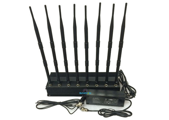 20W High Power Cell Phone Signal Jammer z 8 antenami dla zasięgu zakłócenia 50m