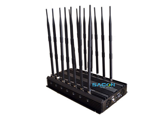 14 pasm 35W High Power Cell Phone Signal Jammer z 4 wentylatorami chłodzącymi i 70m Shield