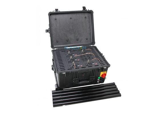 150W Moc Wyjściowa Zagłuszarki Manpack z Zasięgiem Zagłuszania 20-200m i Blokadą RF 5 Pasm