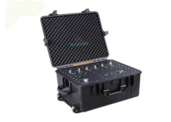 300W Wysokiej Mocy 6 Pasma VHF UHF Jammer Manpack z Ochroną VSWR dla Walkie Talkie