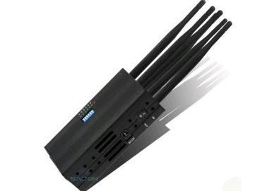 6 anten Przenośny zakłócacz sygnału telefonu komórkowego Bateria litowa z adapterem AC