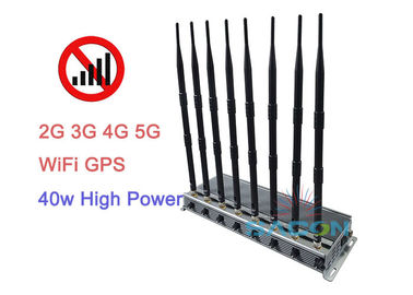High Power 5G Signal Jammer Blocker 40w 2G 3G 4G 8 anten Zasięg 80 metrów