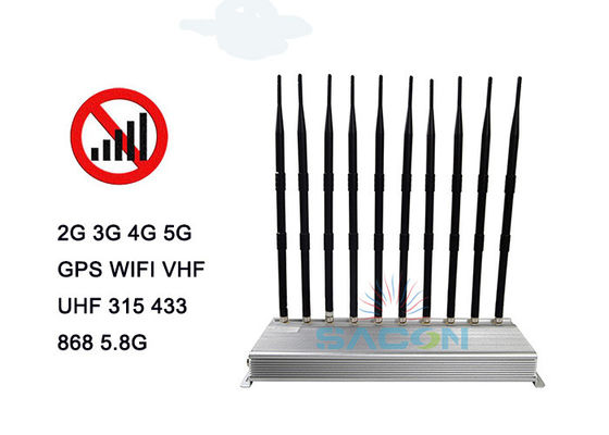 Wewnętrzny zakłócacz sygnału 5G z 10 antenami i zasięgiem promieniowania 30 m przez 24 godziny ciągłej pracy