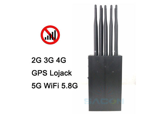 Przenośny bloker zakłócający sygnał 5G z 10 antenami 15m zasięgu i baterią 8000mAh