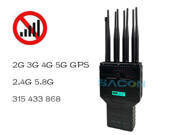 Handheld 2G 3G 4G GPS 16w 30m Bloker sygnału telefonu komórkowego Przenośny Jammer o dużej mocy