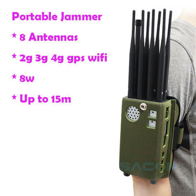 8000mAH 8 anten Ręczny zakłócacz sygnału GPS 2G 3G 4G Jammer sygnału