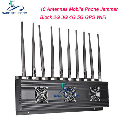 18w 10 Antenny zakłócacz sygnału telefonu komórkowego VHF UHF Blocker 4G 5G