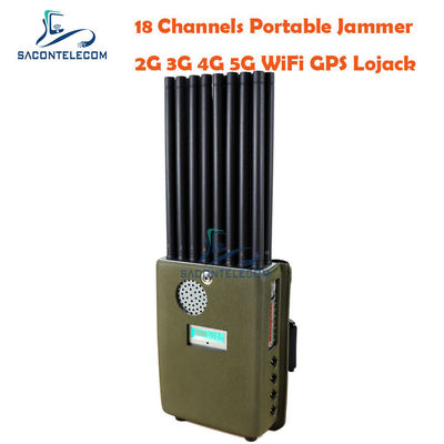 DC12V 16w zakłócacz sygnału komórkowego 4G 5G VHF UHF ręczny bloker sygnału