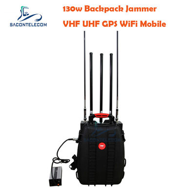 5 kanałów VHF UHF Manpack Jammer z odległością 120 m i wbudowaną baterią do przenośnego blokowania sygnału