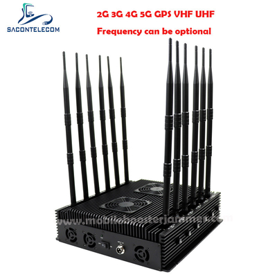 Wnętrze 2.4G 5.8G Bluetooth Wi-Fi Signal Jammer 12 anten 80w DCS PCS