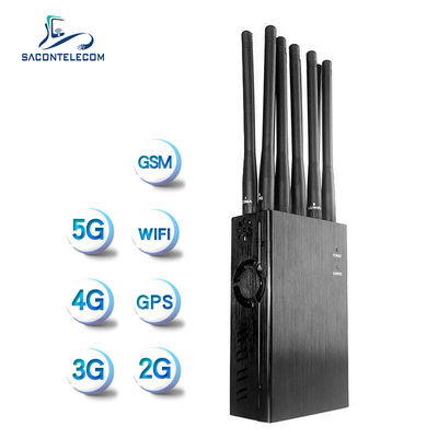 Zagłuszacz sygnału 10W, zasięg 20m, 10 kanałów, przenośny, blokujący WiFi, GPS, 2G, 3G, 4G, 5G