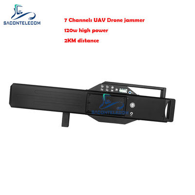 7 kanałów Drone Signal Jammer 120w High Power 2KM Odległość Anti Drone Jammer Gun