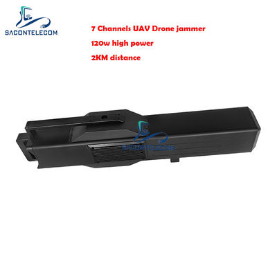 7 kanałów Drone Signal Jammer 120w High Power 2KM Odległość Anti Drone Jammer Gun
