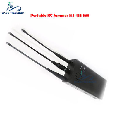 10W samochodowy zagłuszacz sygnału pilota zdalnego sterowania z baterią 8000mAh i antenami dookólnymi dla częstotliwości RC315 RC433 RC868