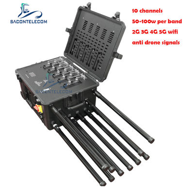 500W wysokiej mocy Manpack Bomb Jammer z 10 antenami i zasięgiem 300m dla ochrony konwoju