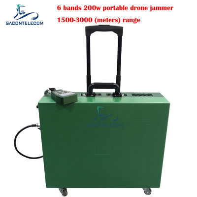 Typ przyczepy Drone Signal Jammer 200w Wysoka moc 3km Odległość dla DJI