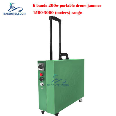 Typ przyczepy Drone Signal Jammer 200w Wysoka moc 3km Odległość dla DJI