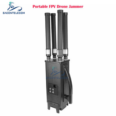 160W 4-zakresowy przenośny zagłuszacz sygnału drona z zasięgiem zagłuszania 1,5 km i wbudowaną baterią