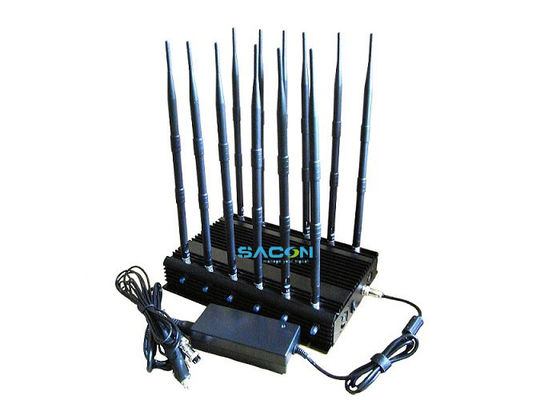 30W wysokiej mocy 12 pasmowy zakłócacz sygnału z zasięgiem 50m do blokowania sygnału komórkowego i bezprzewodowego