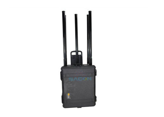 150W Moc Wyjściowa Zagłuszarki Manpack z Zasięgiem Zagłuszania 100-200 Metrów i Wodoodporną Obudową