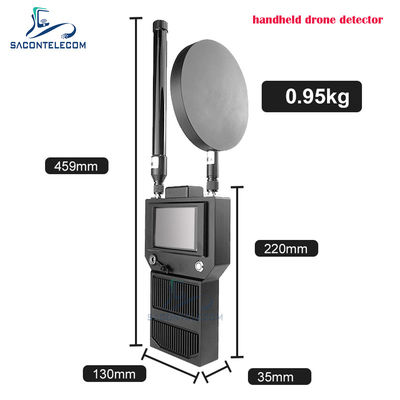 Przenośny ręczny czujnik sygnału drona bezzałogowego z odległością wykrywania od 1,5 km do 2 km i zakresem częstotliwości 400-6000 MHz