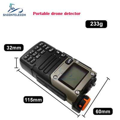 Przenośny detektor antydronowy z częstotliwością 700-6 GHz i odległością wykrywania 800 m