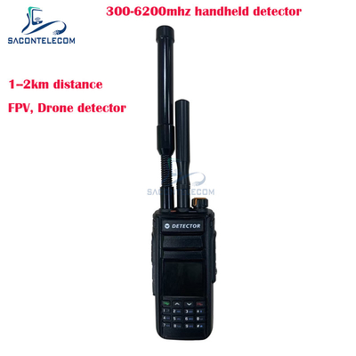2Km Fpv ręczny detektor drona 300-6200mhz 2 anteny przenośny detektor sygnału antydronowego