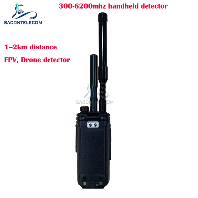 2Km Fpv ręczny detektor drona 300-6200mhz 2 anteny przenośny detektor sygnału antydronowego
