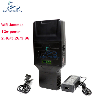 Handheld Mobile Phone Signal Jammer with 2.4G 5.2G 5.8G Bands Up To 50m Range and 3 Bands Coverage