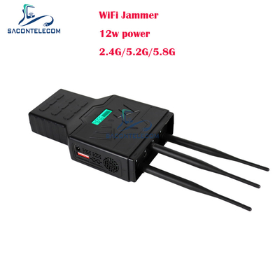 Handheld Mobile Phone Signal Jammer with 2.4G 5.2G 5.8G Bands Up To 50m Range and 3 Bands Coverage