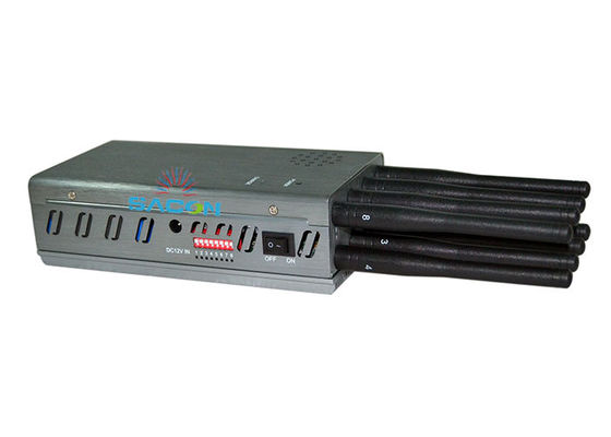 8 Watt ręczny zakłócacz sygnału z zasięgiem 30 m i 8 anten do blokowania telefonów komórkowych