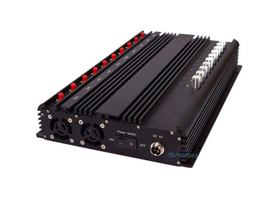 20W High Power Signal Jammer z 10 antenami na 50m Zakłócanie zasięgu 2G 3G 4G GPS Wi-Fi sygnały