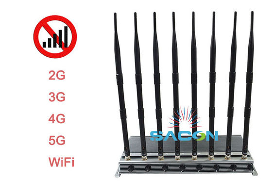 Jammer sygnału 5G o mocy wyjściowej 40W, zasięgu zagłuszania 80m i 3 wentylatorach chłodzących