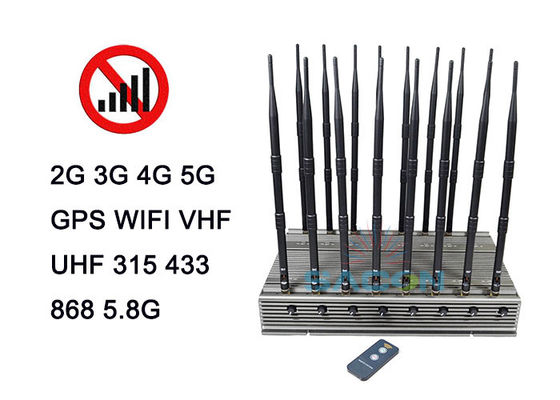 Zagłuszacz sygnału 5G z 16 antenami, mocą wyjściową 100W i zasięgiem zagłuszania 80m