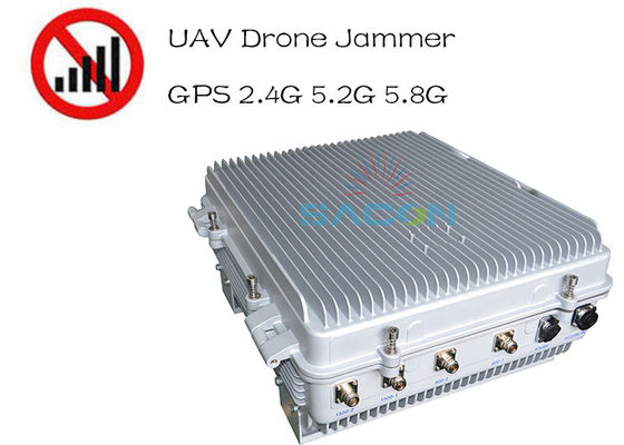 wodoodporny IP64 Wysokiej mocy 385w Drone Signal Jammer 1,5km Długodystansowy GPS 2.4G 5.8G