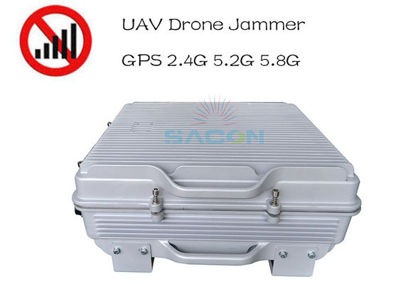 wodoodporny IP64 Wysokiej mocy 385w Drone Signal Jammer 1,5km Długodystansowy GPS 2.4G 5.8G