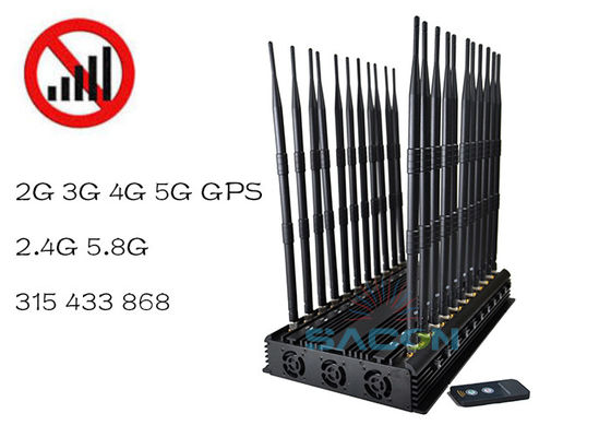 42W zasilanie regulowane pasma sygnału jammer bloker z zasięgiem 40m dla sygnałów VHF UHF 5G