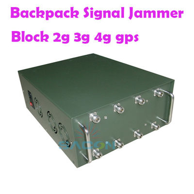 120W moc wyjściowa zakłócacz sygnału plecak z 8 antenami i zasięgiem 100m dla 2G 3G 4G 5G VHF UHF WiFi GPS blokowanie