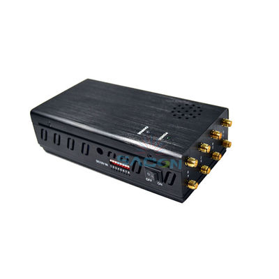 Przenośny zakłócacz sygnału mobilnego 8 pasów z baterią o pojemności 8000 mAh i regulowalnym przełącznikiem dla blokowania WiFi 2G 3G 4G GPS