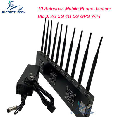 Zagłuszacz sygnału 433MHz o zasięgu 40m z 10 kanałami i mocą wyjściową 18W do blokowania GPS i WiFi