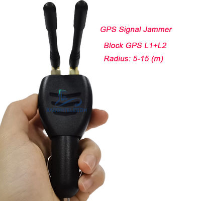 ISO9001 Mini GPS Jammer Blocker z odległością 15m Omni Antenna Światła dla samochodu 12V-24 DC