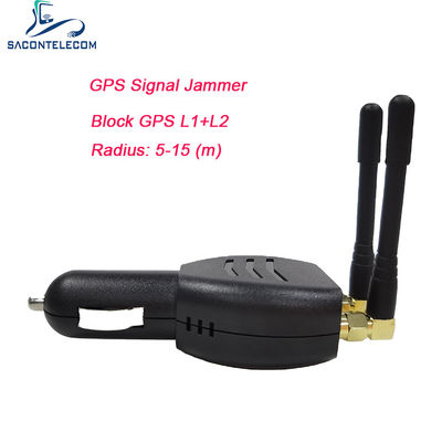 ISO9001 Mini GPS Jammer Blocker z odległością 15m Omni Antenna Światła dla samochodu 12V-24 DC