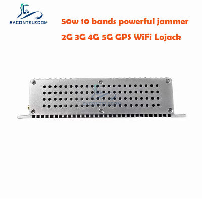 50W High Power Desktop Signal Jammer z 10 antenami i 2 wentylatorami chłodzącymi dla GSM DCS 3G 4G 5G